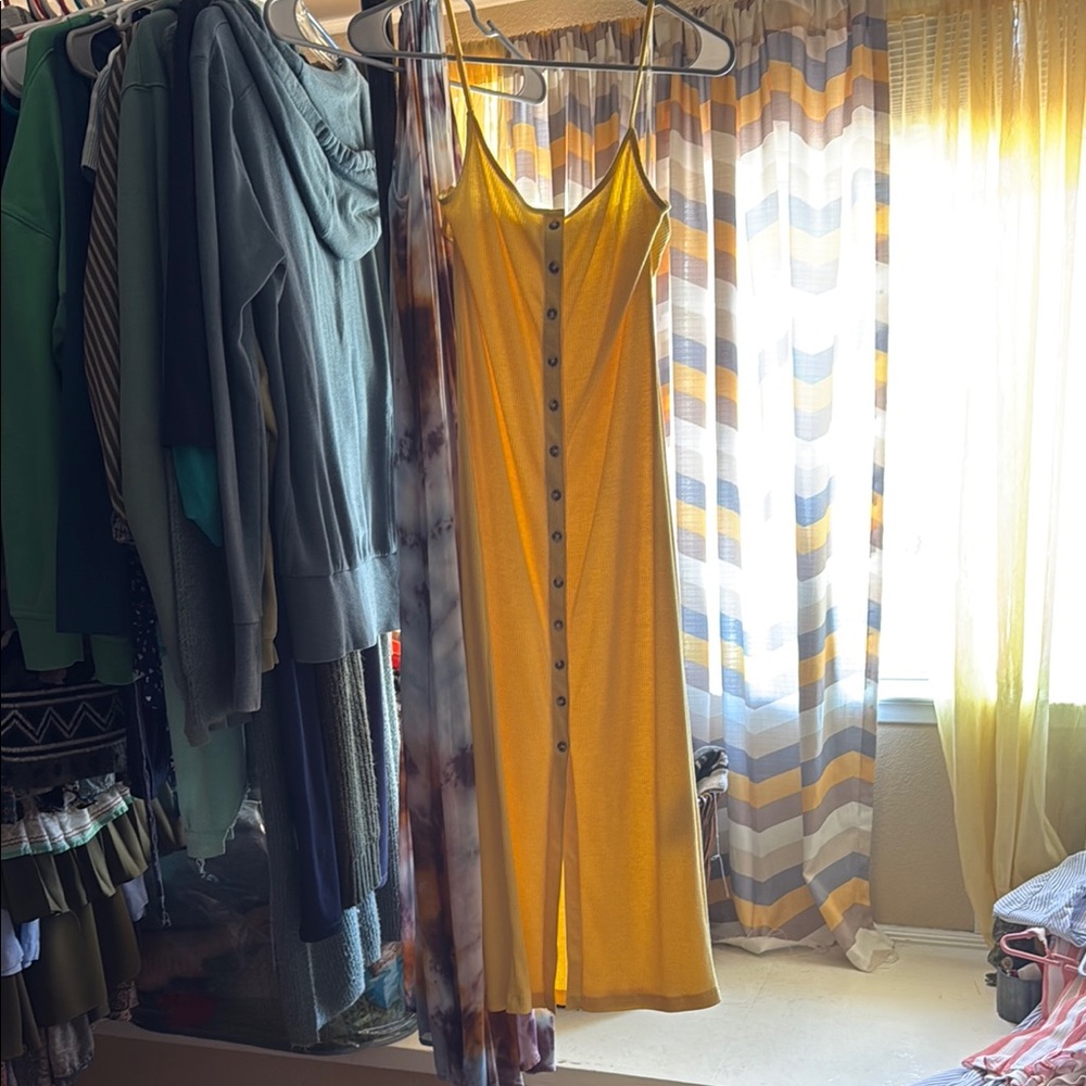 Forever 21 Sunny Yellow Ribbed Dress